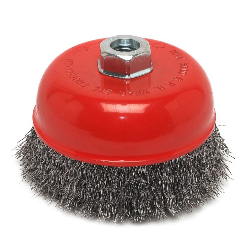 Forney 72754 5-Inch by 5/8-11 Crimped Cup Brush .014 Carbon Steel
