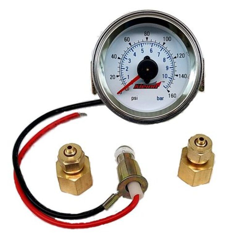 Kleinn Air Horns 1023 Kleinn Panel Mount/ Illuminated/ 160 PSI/ Dual Needle Air Pressure Gauge