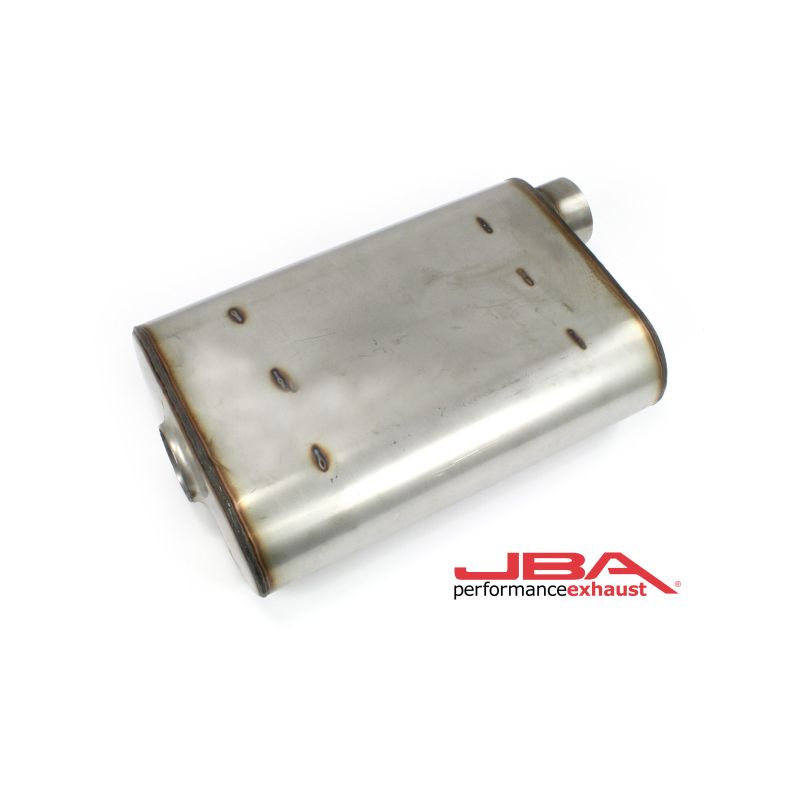 JBA 40-251400 Universal Chambered Style 304SS Muffler 14x9.75x4 2.5in Inlet Diameter Offset/Offset
