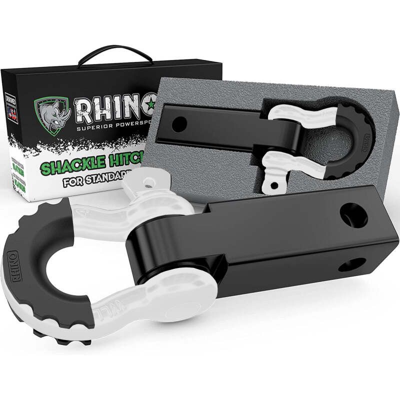 Rhino USA RG-HTHITCH2-WHT Shackle Hitch Receiver W/ D-Ring (White)