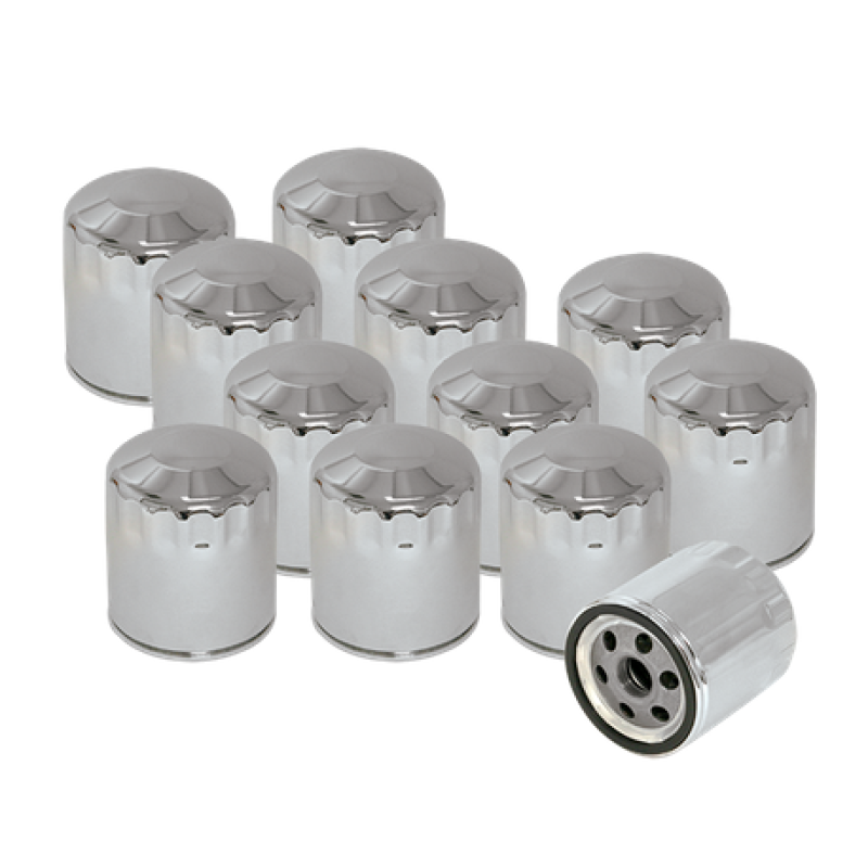 S&S Cycle 310-0240 Shovelhead Models Oil Filters - Chrome - 12 Pack