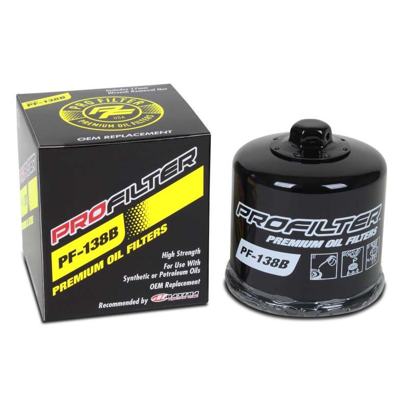 ProFilter PF-138B Aprilia/Arctic Cat/Kawasaki/Suzuki Spin-On/Black/Various Performance Oil Filter