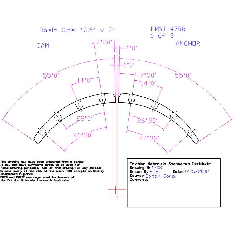 Abex Friction Products ED4708D-B4H Drum Brake Shoe Lining