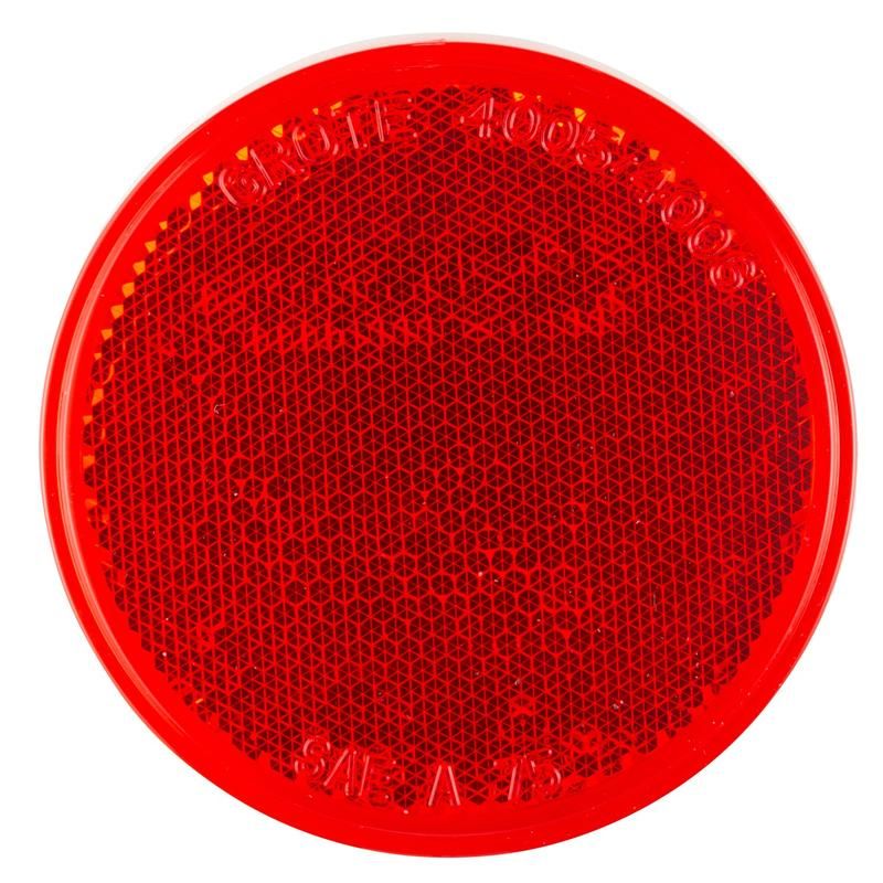 GROTE LIGHTING 40052-5 Round Stick-On Reflector, Red