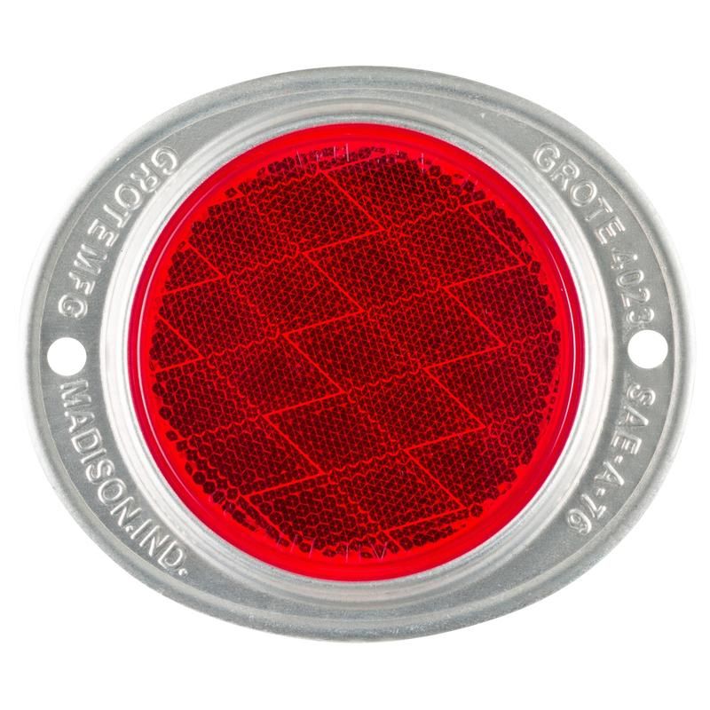 GROTE LIGHTING 40232 Aluminum Two-Hole Mounting Reflectors, Red