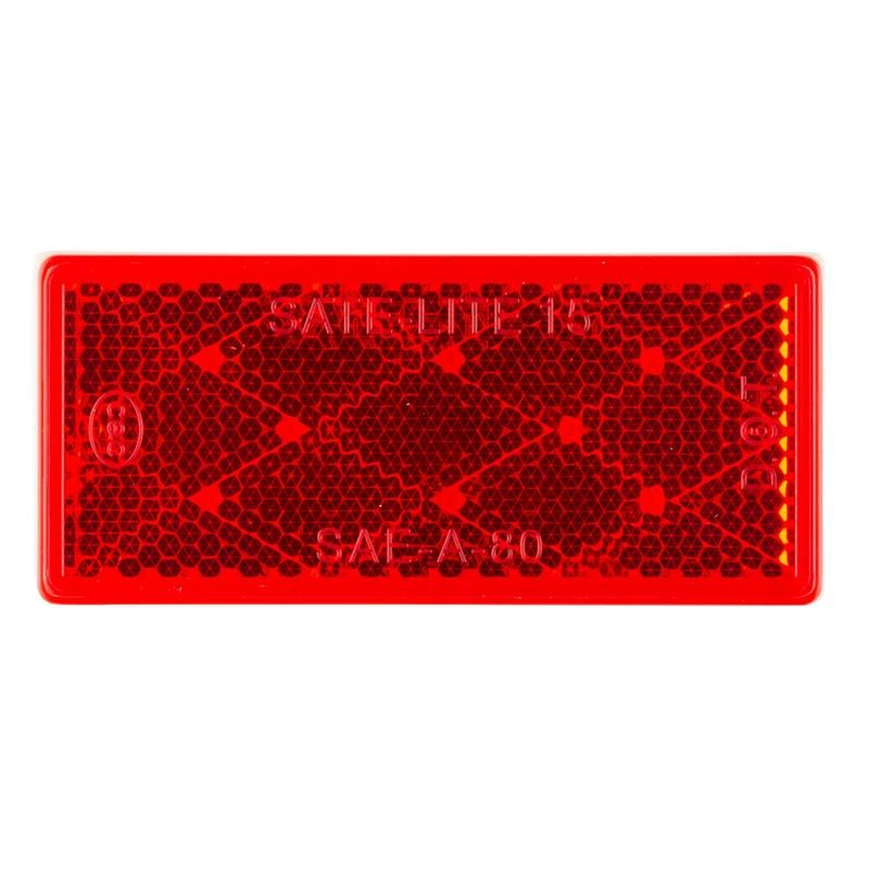 GROTE LIGHTING 40302 Stick-On Rectangular Reflectors, Red