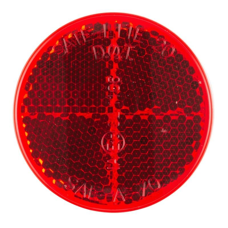 GROTE LIGHTING 41002 Round Stick-On Reflector, 2" Red