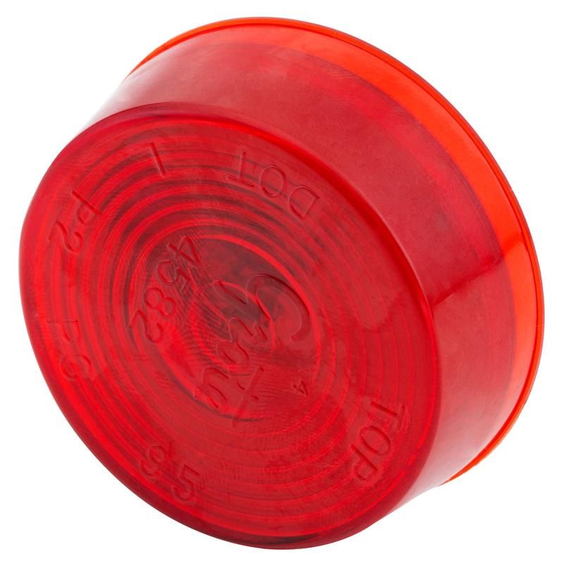GROTE LIGHTING 45822 CLR/MKR LMP,2" DIA.,RED,SLD W/OPTIC LENS
