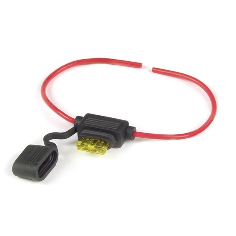 GROTE LIGHTING 82-2209 Standard Blade Fuse Holders, 14 Gauge, w/ Protective Cap & 20A Fuse