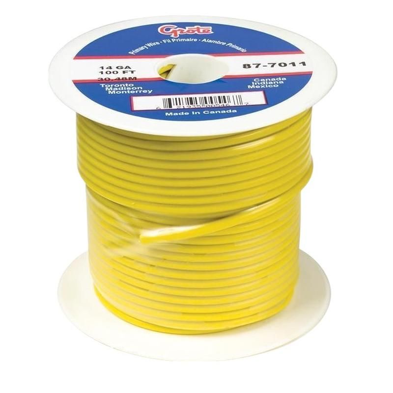 GROTE LIGHTING 89-9011 (GPT) General Purpose Thermo Plastic Wire, Length 25' Yellow