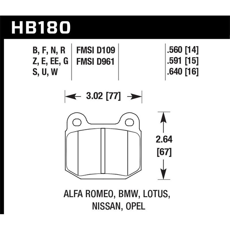 Hawk Performance HB180F.560 HPS Disc Brake Pad