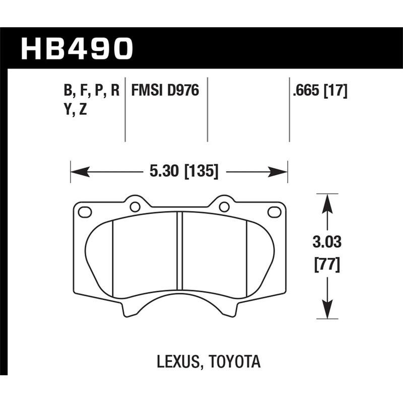 Hawk Performance HB490Y.665 LTS Disc Brake Pad