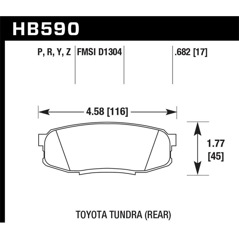Hawk Performance HB590N.682 HP Plus Disc Brake Pad