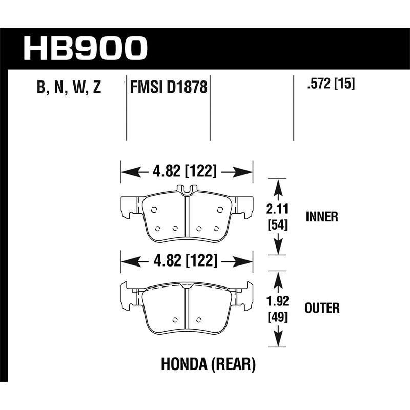 Hawk Performance HB900B.572 HPS 5.0 Disc Brake Pad