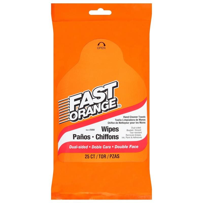 PERMATEX 25050 PERMATEX® FAST ORANGE® Heavy-Duty Hand Cleaner Wipes