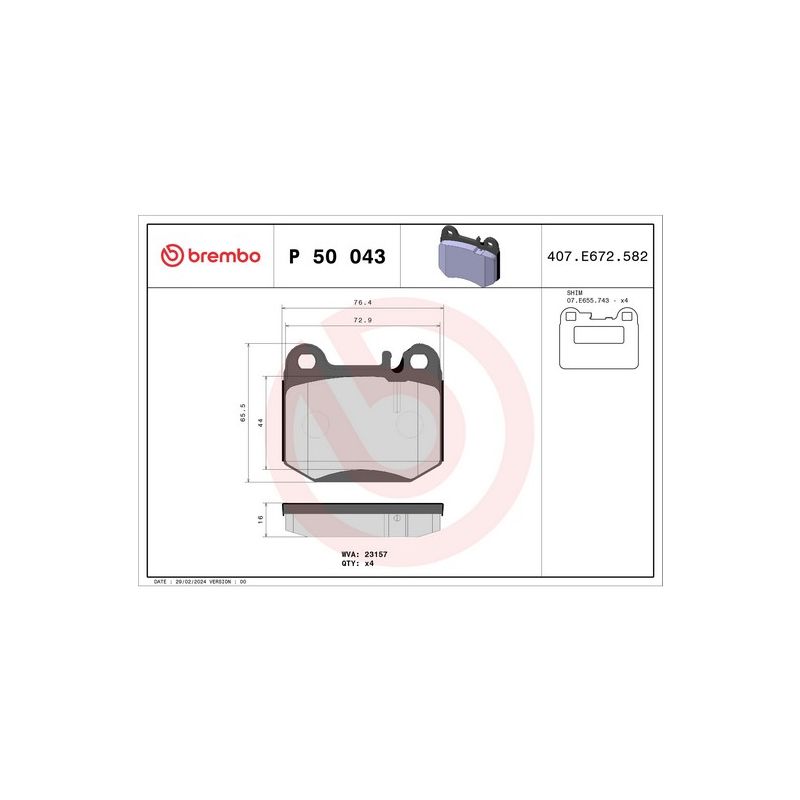 Brembo KT04243 Brembo low-met brake pad and UV coated solid  brake disc kit