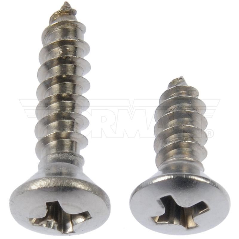 DORMAN 784-115D Self Tapping Screws - Stainless Steel - Oval Head - No.8 X 1/2 In., 3/4 In.