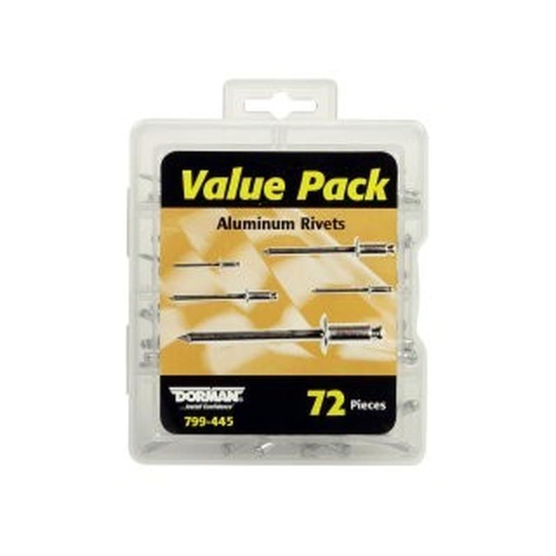 DORMAN 799-445 Aluminum Rivets Value Pack- 7 Sku's- 72 Pieces