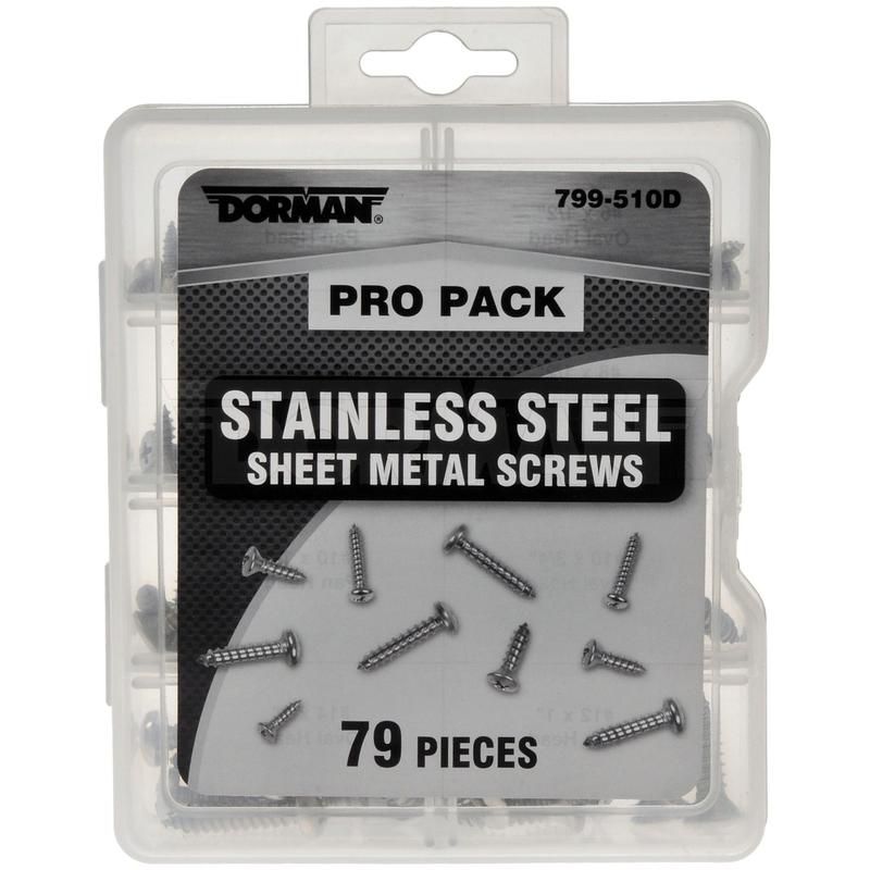 DORMAN 799-510D Pro Pack Sheet Metal Screws Stainless Steel - 79 Pieces
