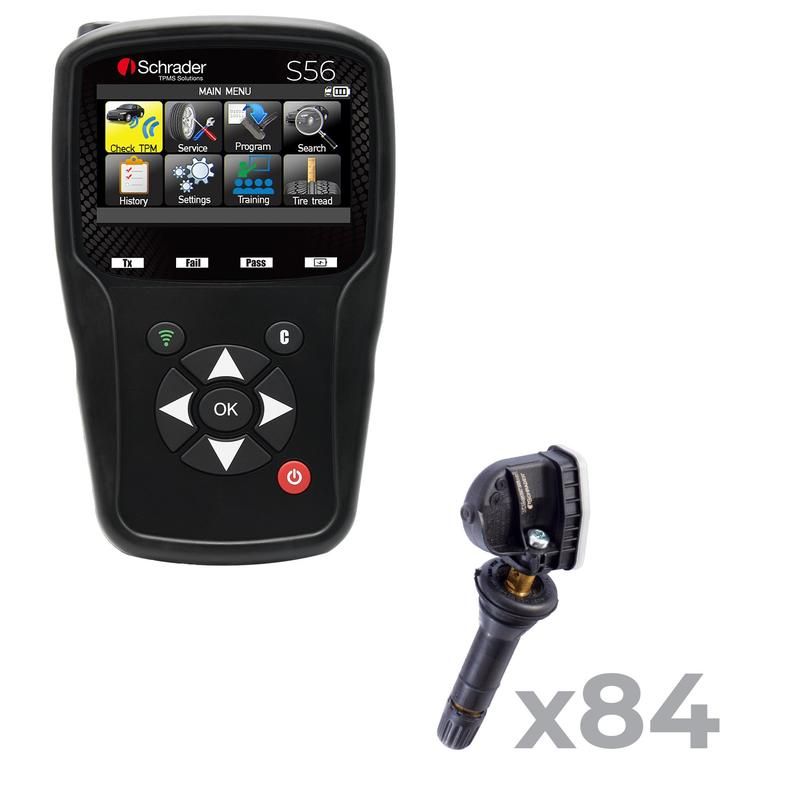 SCHRADER VALVES 21299 S56 TPMS Programming & Scan Tool with 84 Schrader EZ-Sensors