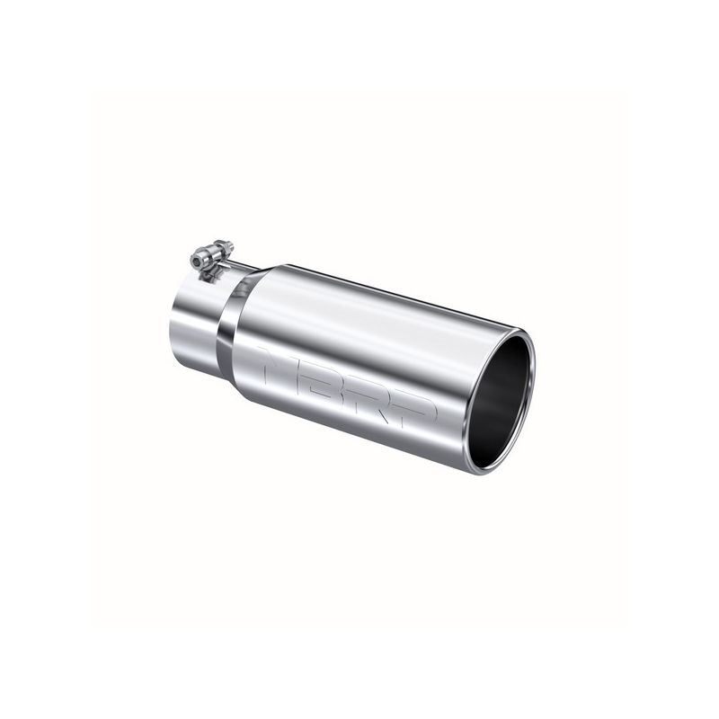 MBRP Exhaust T5050 Tip; 5in. O.D. Rolled Straight 4in. inlet 12in. length; T304.