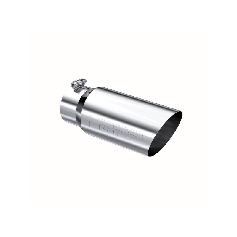MBRP Exhaust T5052 Tip; 5in. O.D. Angled Single Walled 4in. inlet 12in. length; T304.
