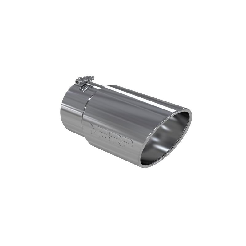 MBRP Exhaust T5075 Tip; 6in. O.D. Angled Rolled End 5in. inlet 12in. length; T304.