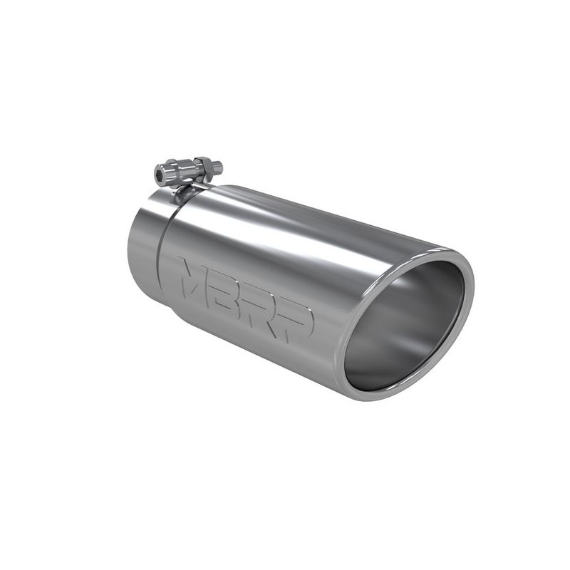 MBRP Exhaust T5112 Tip; 4in. O.D. Angled Rolled End 3in. inlet 10in. length; T304.