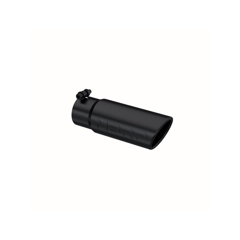 MBRP Exhaust T5115BLK Tip; 3in. O.D. Angled Rolled End; 3in. I.D. inlet; 10in. length; BLK.