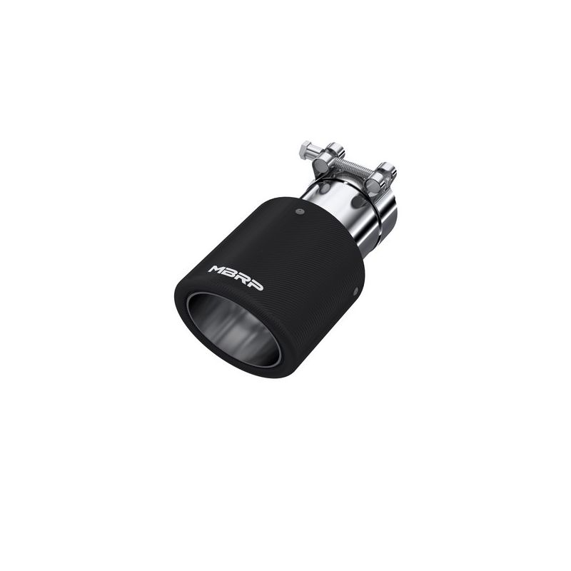 MBRP Exhaust T5123CF Tip; 4in. O.D.; Dual Wall Angled; 2in. inlet; 7.7in. length; CF.