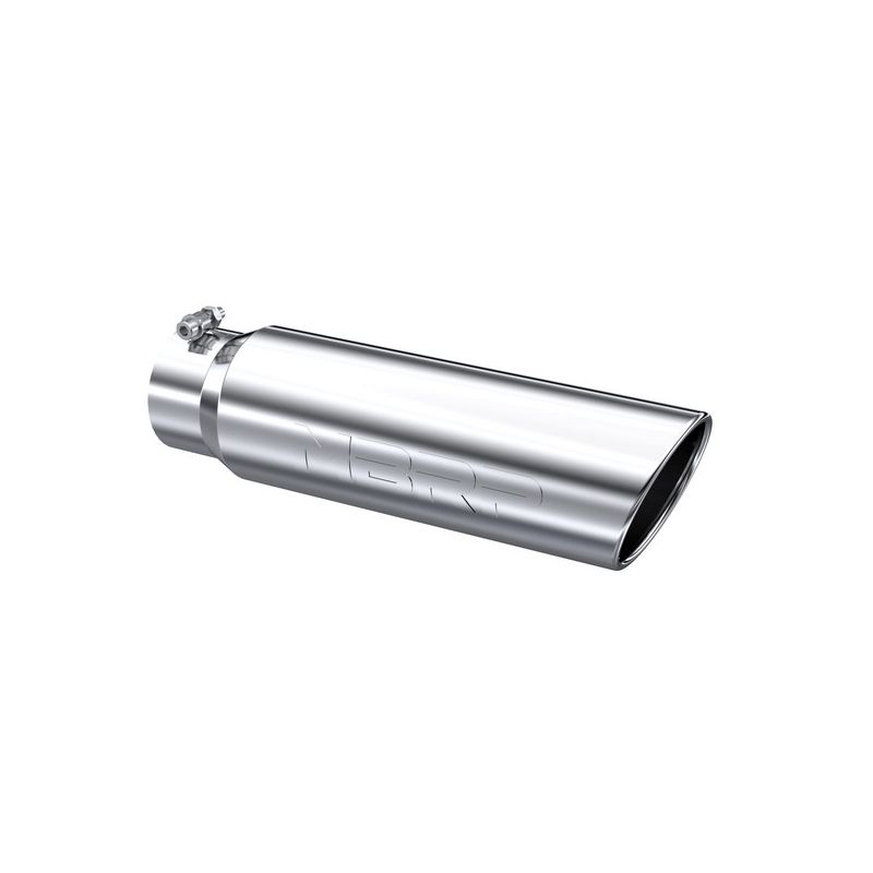 MBRP Exhaust T5124 Tip; 5in. O.D.; Angled Rolled End; T304 Stainless Steel.