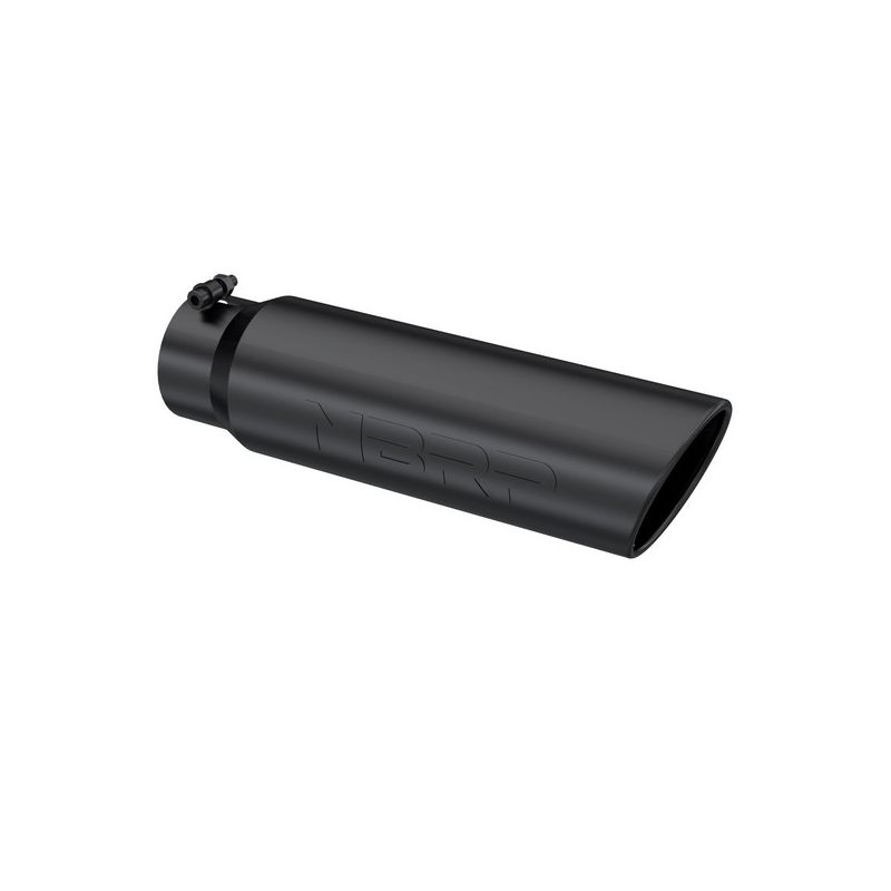 MBRP Exhaust T5124BLK Tip; 5in. O.D.; Angled Rolled End; 4in. inlet 18in. in length; BLK.