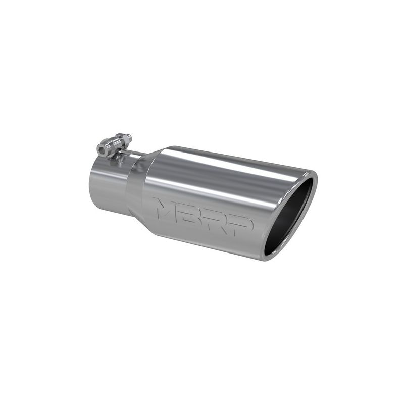 MBRP Exhaust T5157 Tip; 4in. O.D. Angled Rolled End 2 3/4in. inlet 10in. length; T304.