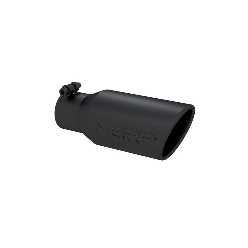 MBRP Exhaust T5157BLK Tip; 4in. O.D. Angled Rolled End 2 3/4in. inlet 10in. length; BLK.
