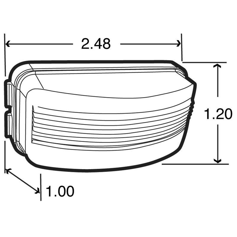 TRUCK-LITE 15205 15 Series, LED, 1"x2", Rectangular, 3 Diode, License Light