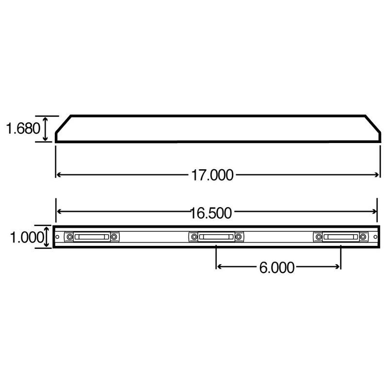 TRUCK-LITE 35740Y 35 Series, LED, 1"x4", Rectangular, 2 Diode, P2;P3, Identification Bar
