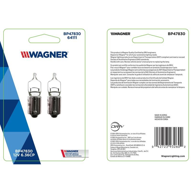 WAGNER LIGHTING BP47830 Standard Multi-Purpose Light Bulb Card of 2