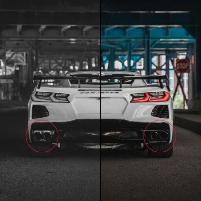 Corsa Performance AC010 Pair of black aluminum exhaust cavity rear wheel self-adhesive heat wrap