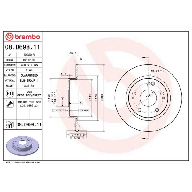 Brembo 08.D698.11