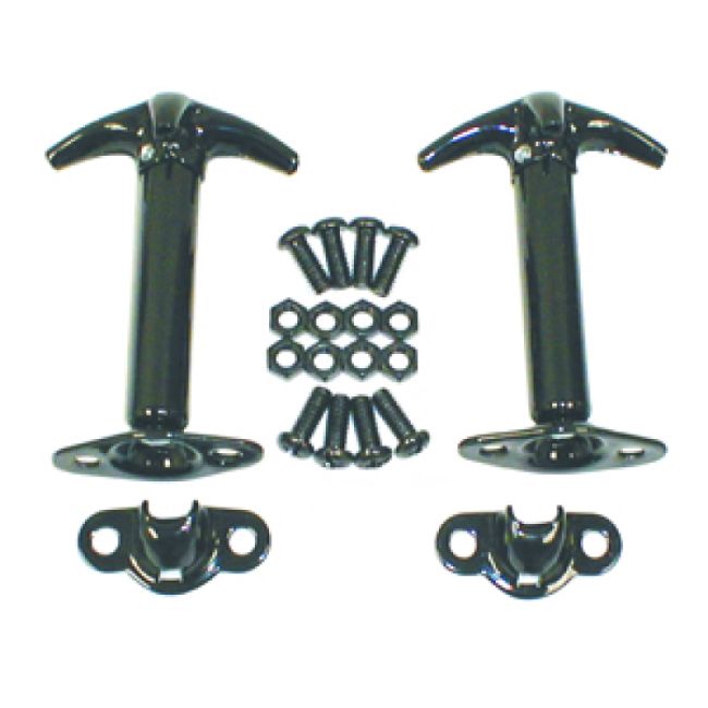 Hood Catch Kit  Black 4 1-95 Jeep CJ/Wrangler YJ
