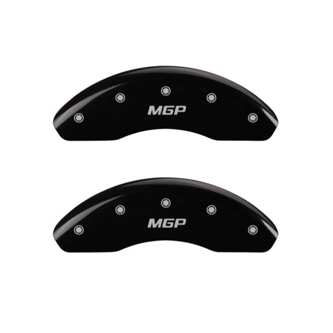 MGP 16208FMGPBK Front set 2 Caliper Covers Engraved Front  Black finish silver ch