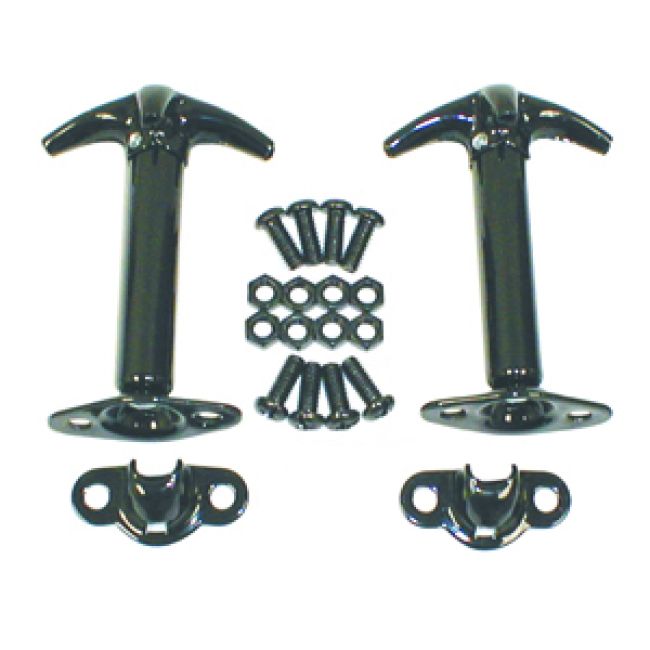 Hood Catch Kit  Black 4 1-95 Jeep CJ/Wrangler YJ