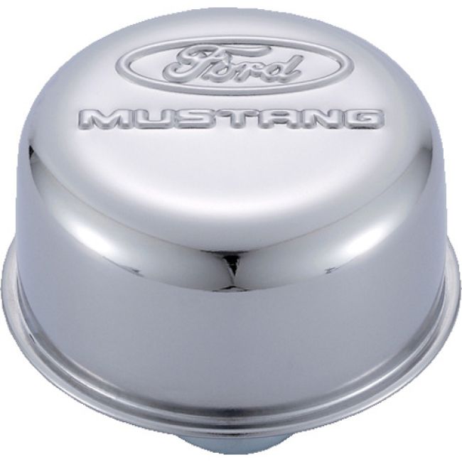 Ford Racing 302-220 Ford Mustang Logo Air Breather Cap-Chrome