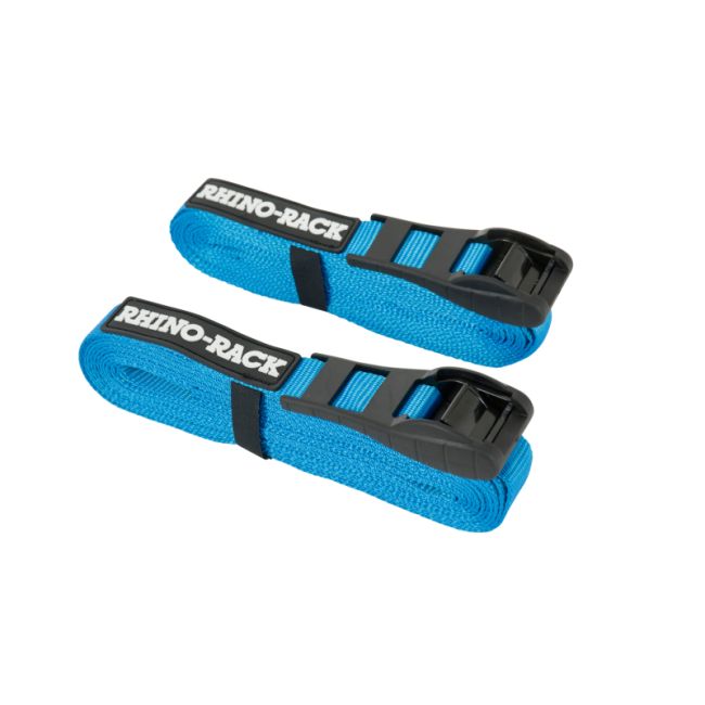 Rhino-Rack Rapid Tie Down Straps w/Buckle Protector - 4.5m/15ft - Pair - Red