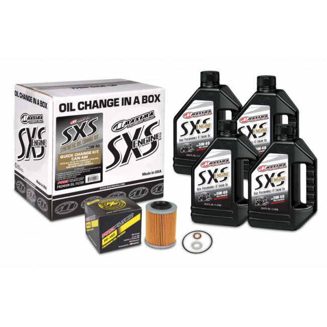 Maxima 90-469013-CA SXS Can-Am Oil Change Kit 5W-40 Full-Synthetic Maverick X3