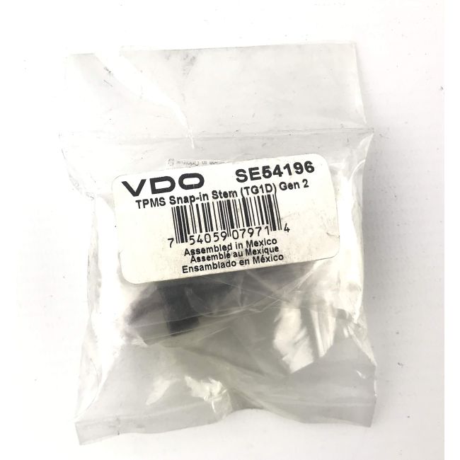 VDO SE54196 Rubber snap in stem with metal press clip teeth