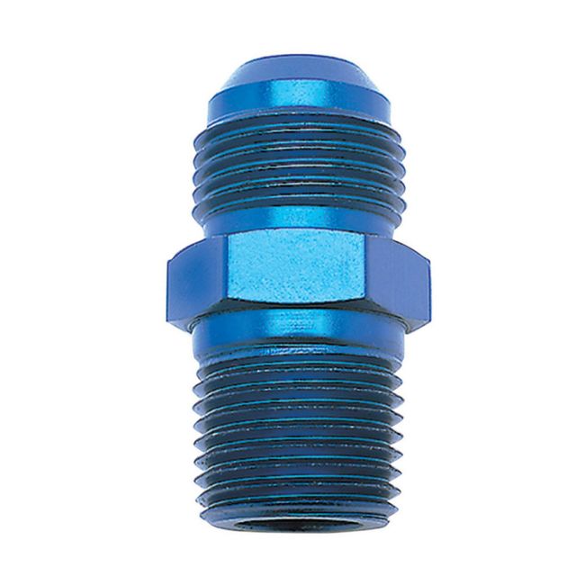 Russell Performance -6 AN to 1/2in NPT Straight Flare to Pipe (Blue)