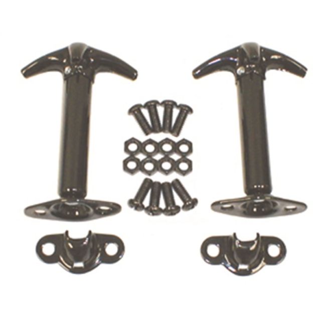 Hood Catch Kit  Black 4 1-95 Jeep CJ/Wrangler YJ