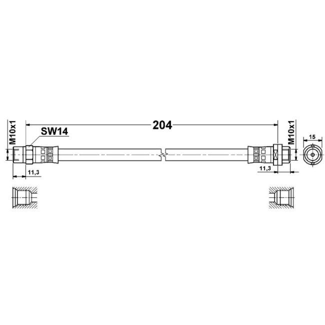 ATE 331402 ATE Original Rear Brake Hydraulic Hose for BMW 331402