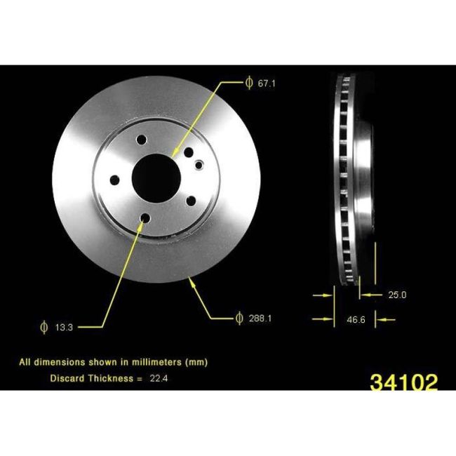 BENDIX DRUM & ROTORS PRT5492 BENDIX Disc Brake Rotor